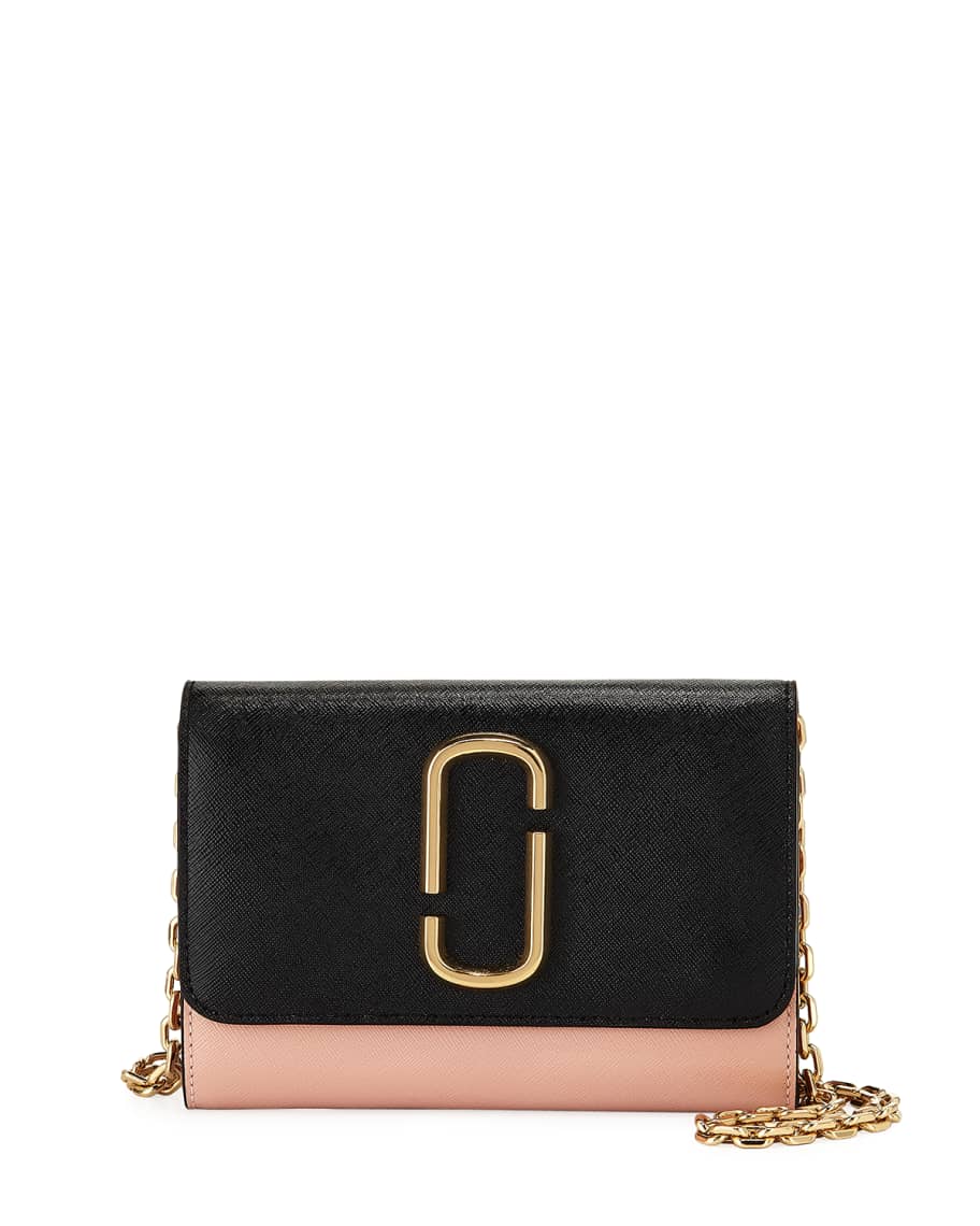 Marc Jacobs Two-Tone Saffiano Leather Wallet On A Chain | Neiman Marcus