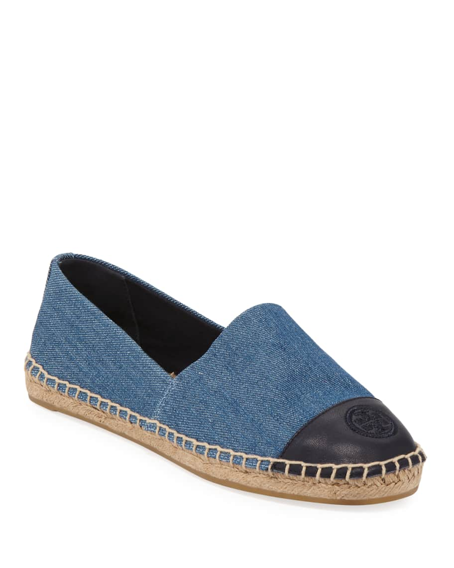 Tory Burch Colorblock Denim Flat Espadrille | Neiman Marcus