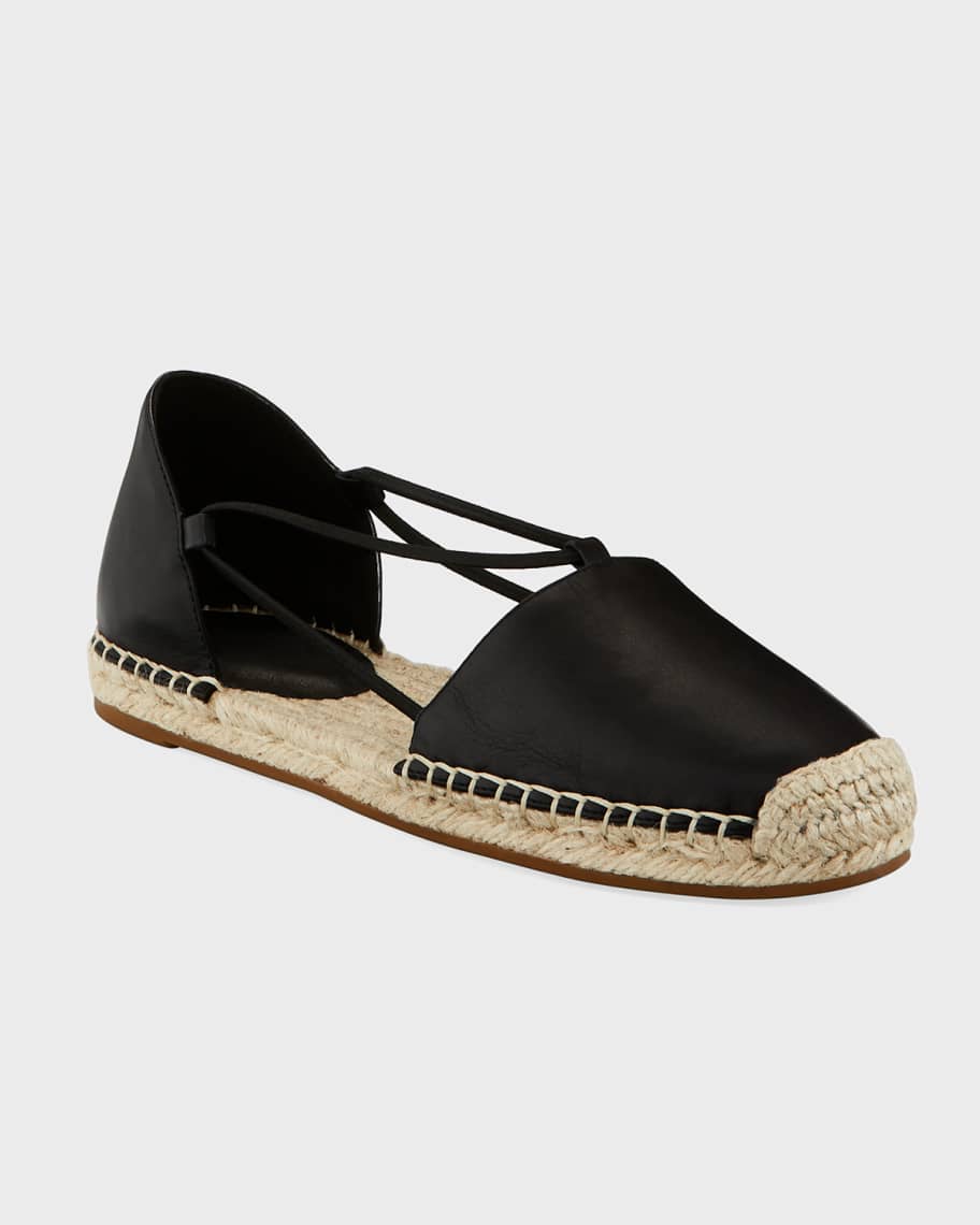 Eileen Fisher Lee d'Orsay Flat Leather Espadrille Sandal | Neiman Marcus