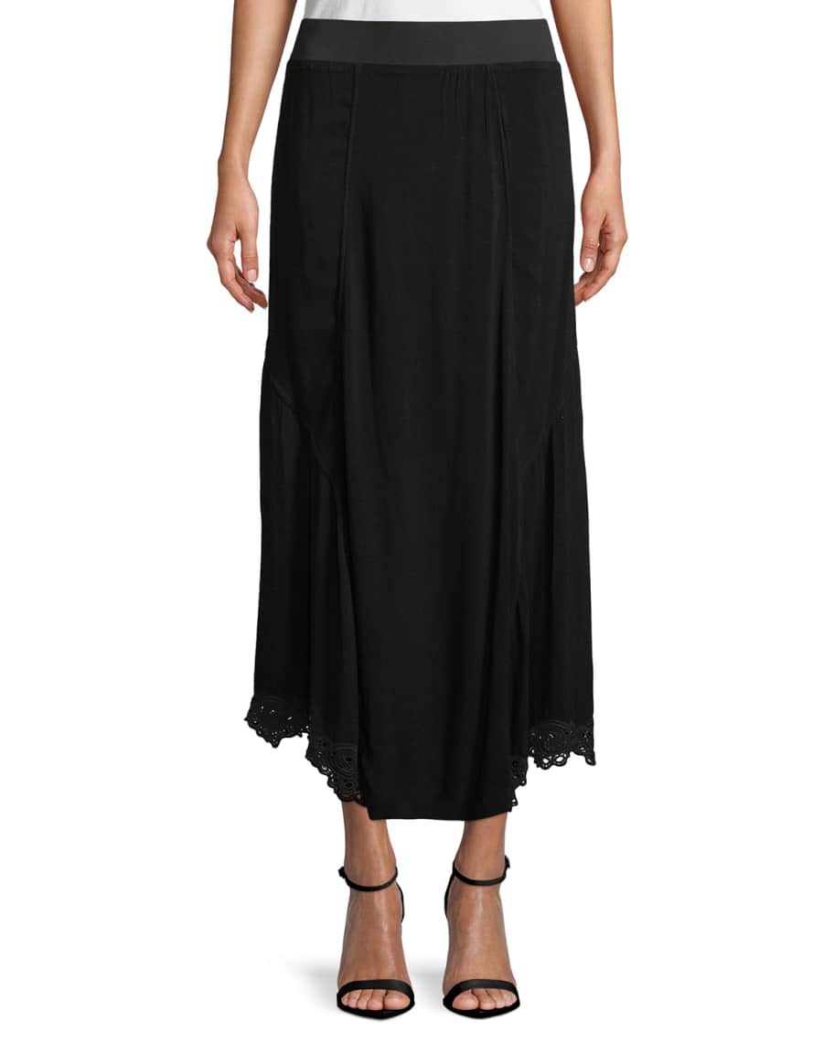XCVI Elica Eyelet-Trim Long Skirt | Neiman Marcus