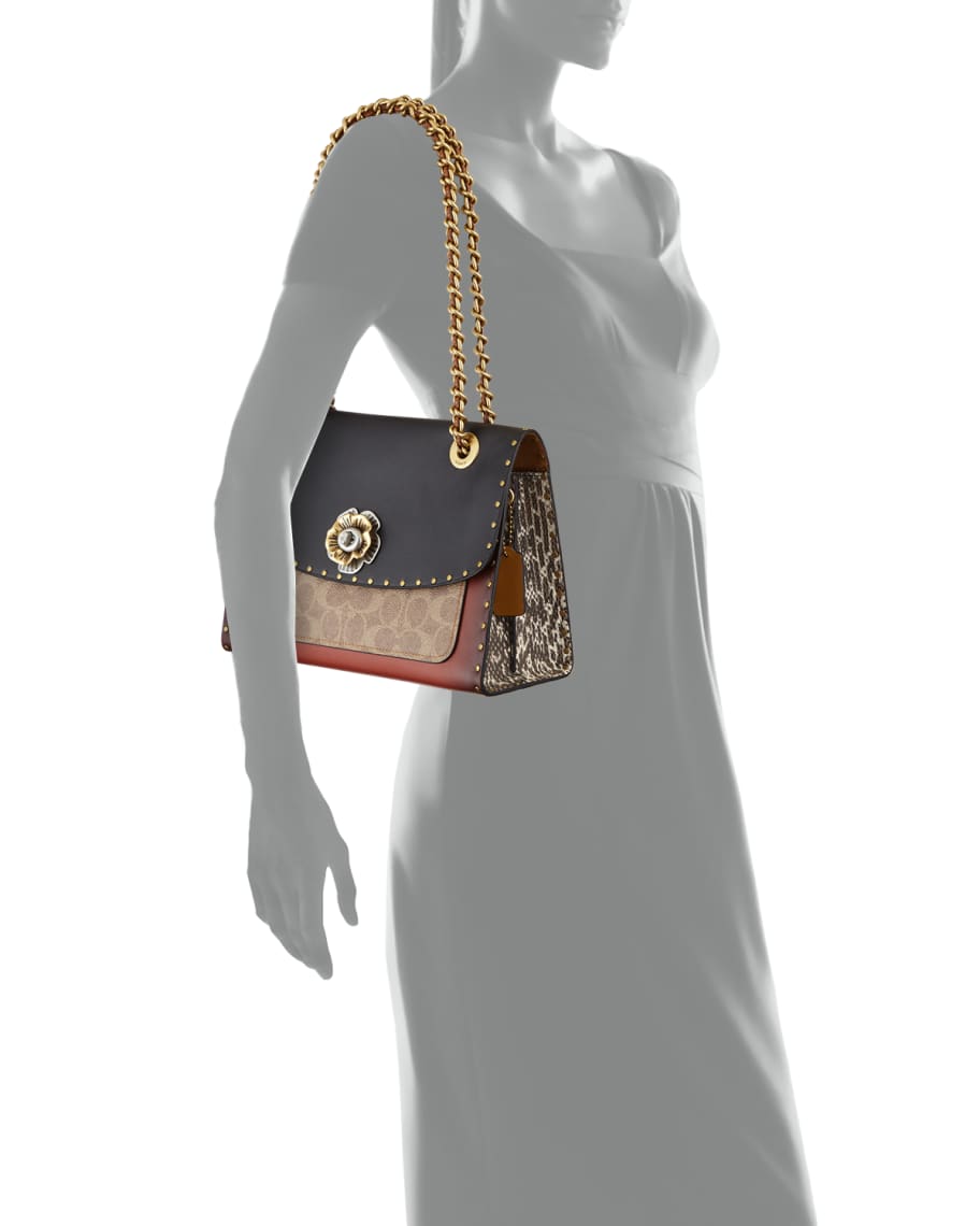 Coach 1941 Parker Colorblock Canvas Shoulder Bag Neiman Marcus
