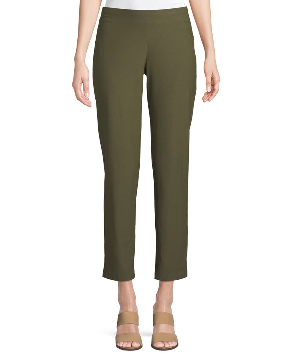 Eileen Fisher Petite Washable Stretch-Crepe Slim Ankle Pants | Neiman ...