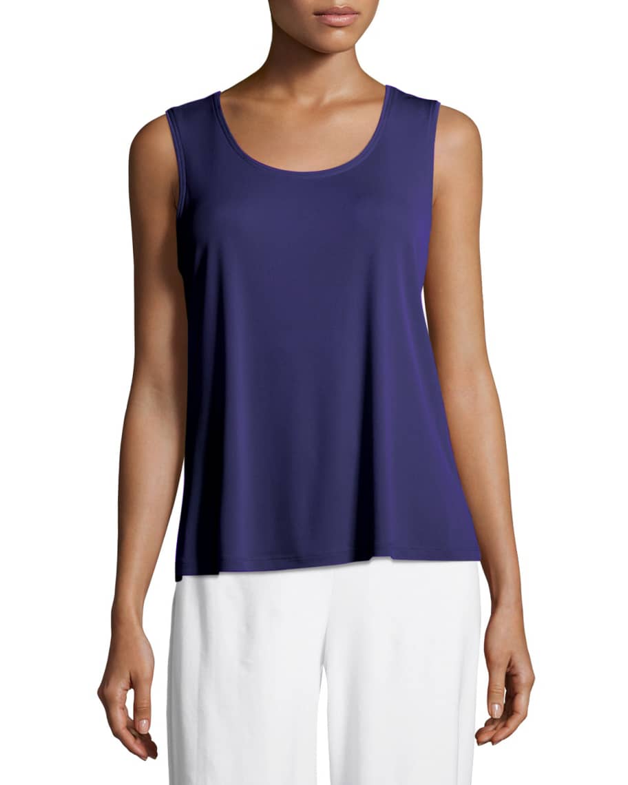 Eileen Fisher Stretch Silk Jersey Scoop-Neck Tank Top