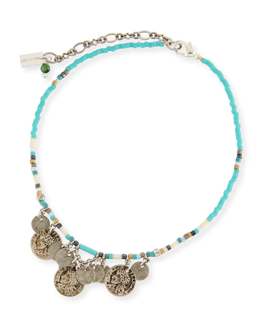 Chan Luu African Turquoise Seed Bead Anklet | Neiman Marcus