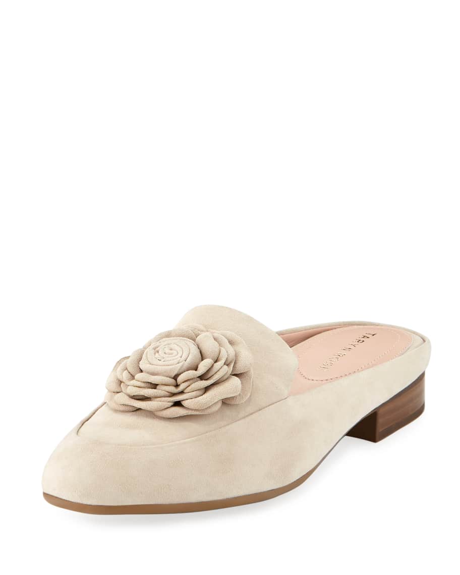 Taryn Rose Blythe Floral Suede Mule Loafer Neiman Marcus
