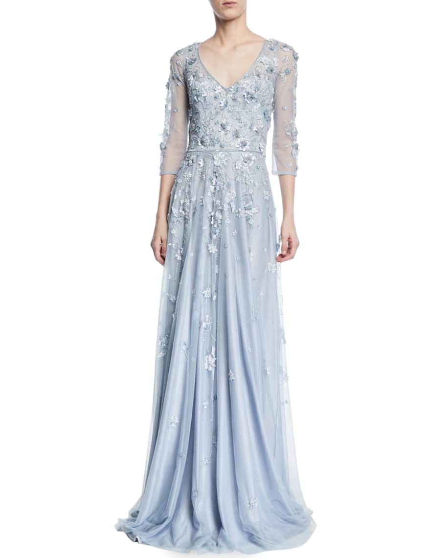 theia embellished tulle gown