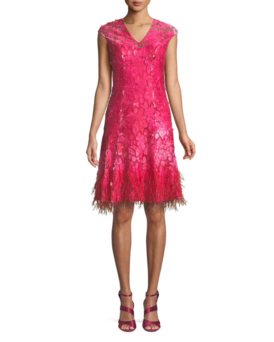 Elie tahari feather dress top