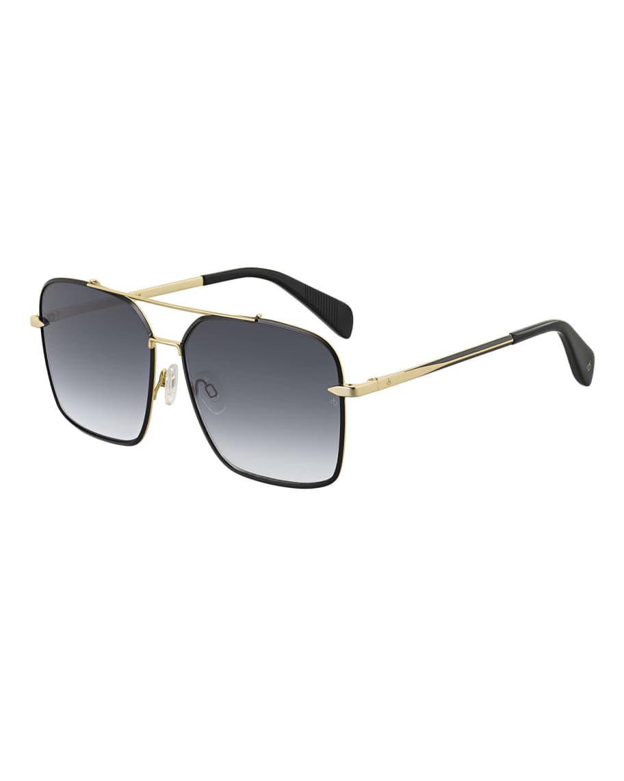 Rag & Bone Square Gradient Stainless Steel Sunglasses | Neiman Marcus