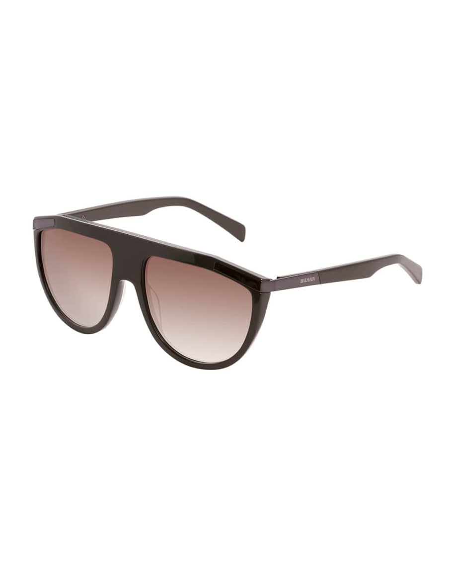 Balmain Flattop Plastic Aviator Style Sunglasses Neiman Marcus 4692