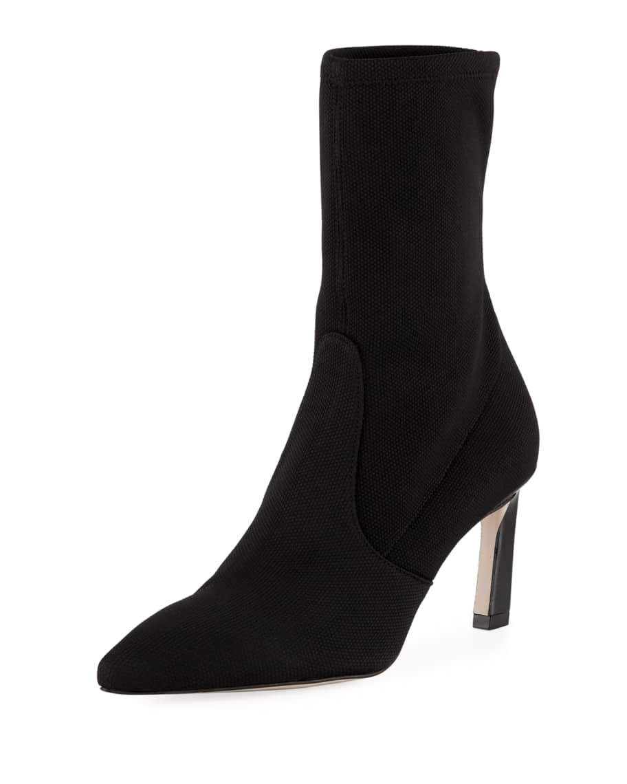 Stuart Weitzman Rapture 75mm Knit Sock Bootie | Neiman Marcus