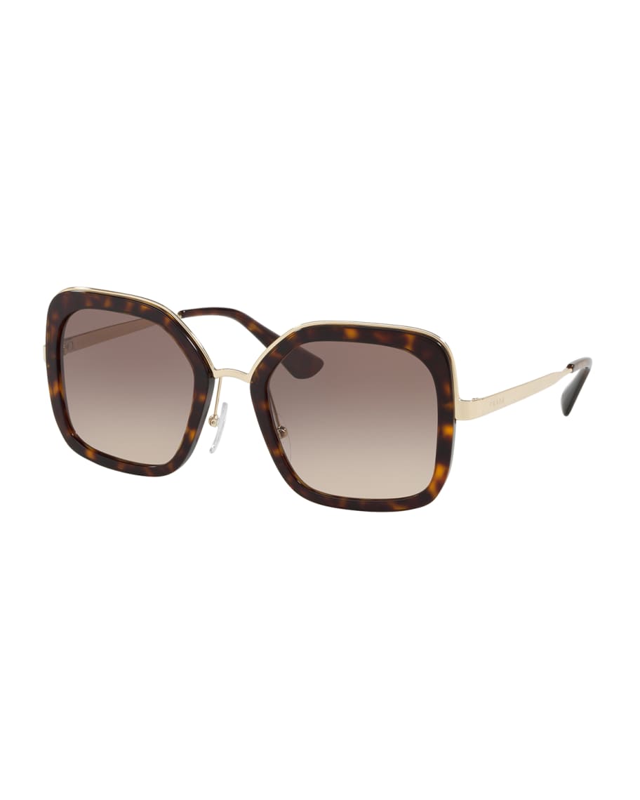 Prada rimmed square metal sunglasses discount