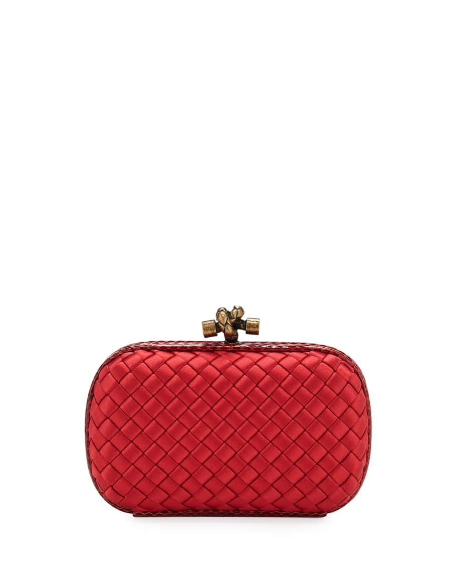 Bottega Veneta Small Knot Satin Clutch | Neiman Marcus