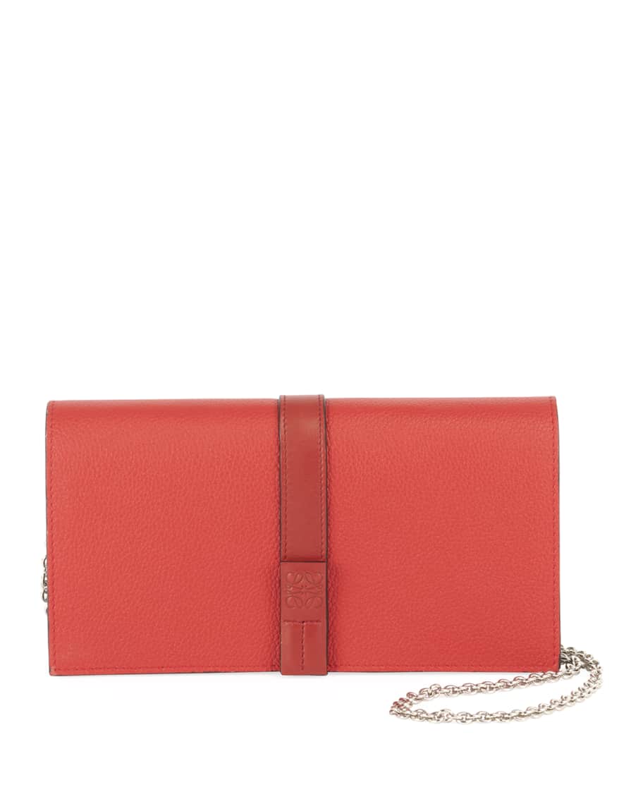 Loewe Calfskin Leather Wallet On A Chain | Neiman Marcus