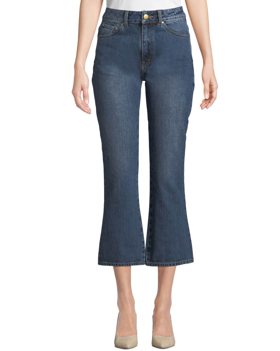 Co High-Rise Five-Pocket Flared-Leg Cropped Jeans | Neiman Marcus