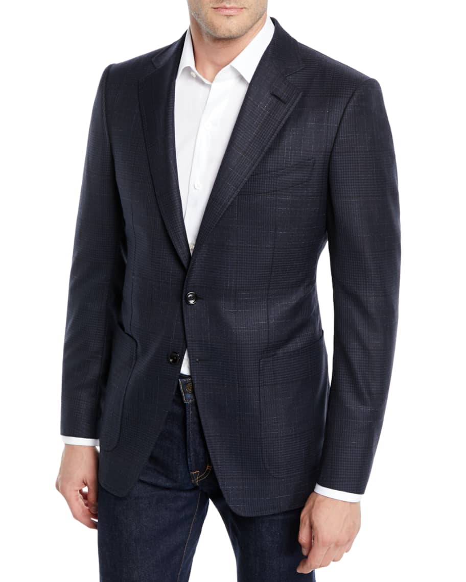 TOM FORD Men's O'Connor Plaid Wool-Silk Sport Jacket | Neiman Marcus
