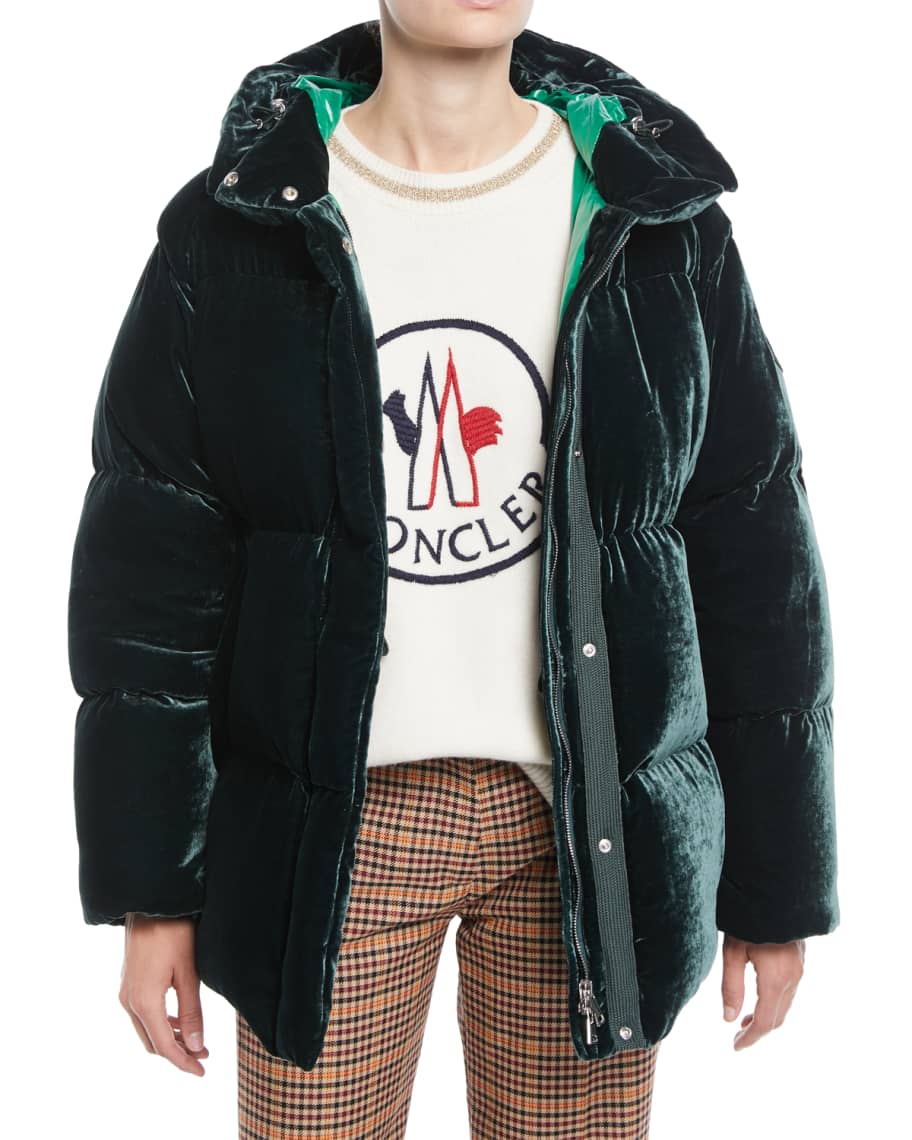 Moncler butor velvet puffer coat new arrivals