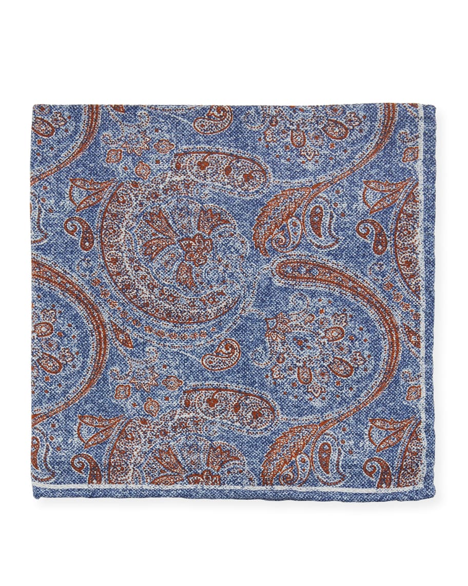 Edward Armah Men's Reversible Printed Silk Pocket Square | Neiman Marcus