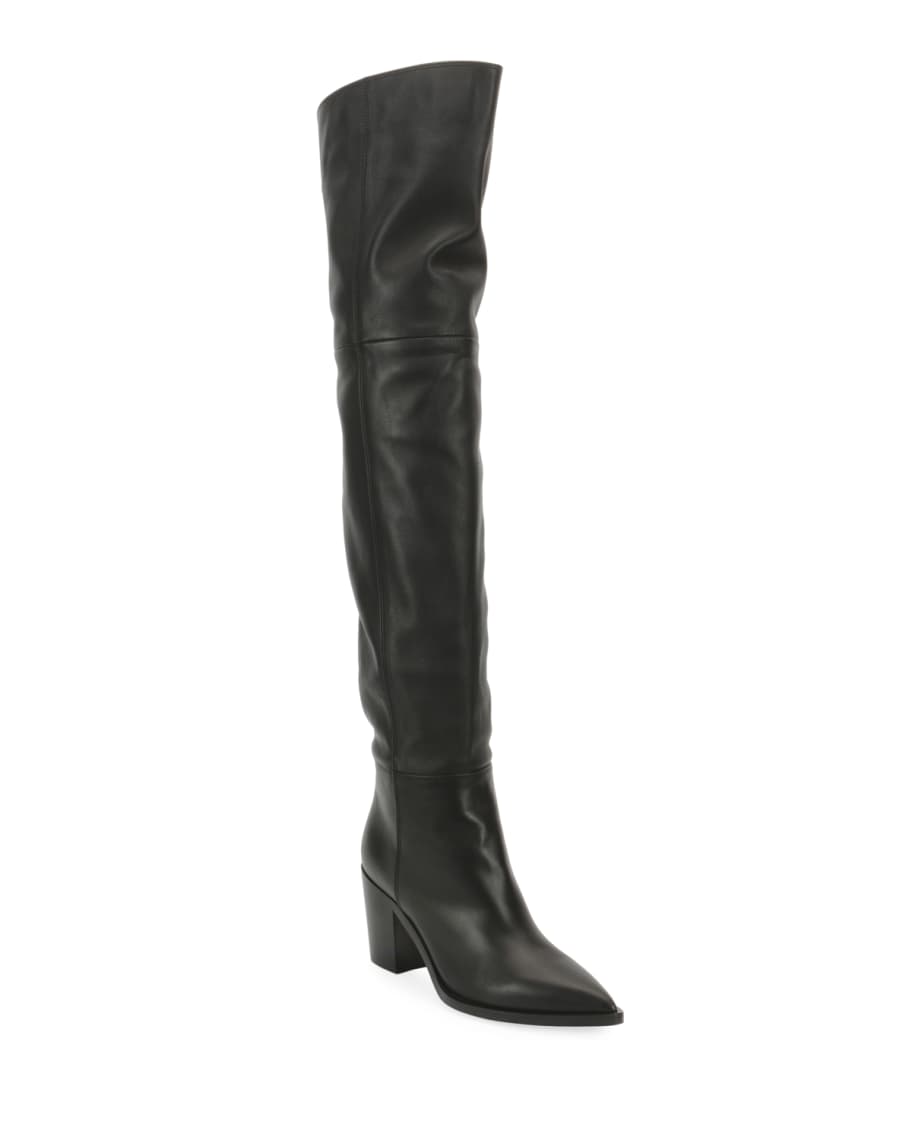 Gianvito Rossi Leather Western Over-The-Knee Boots | Neiman Marcus