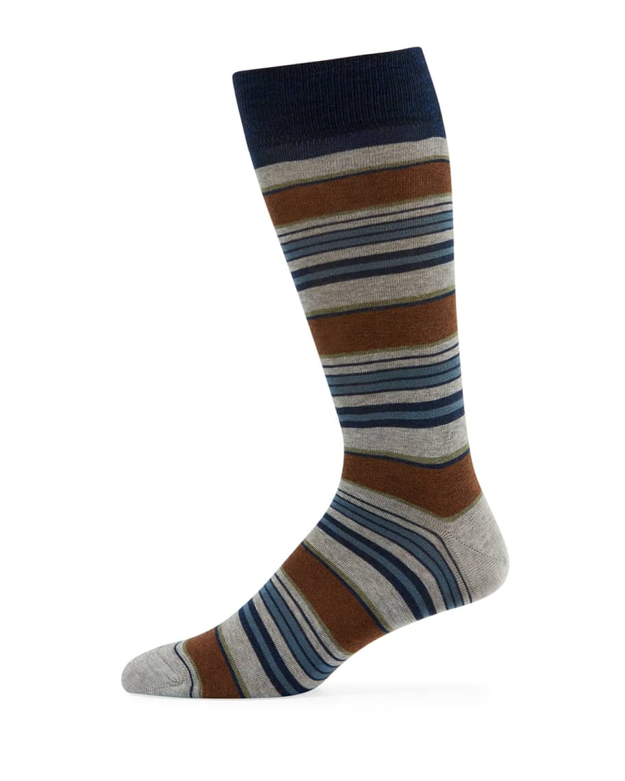 Neiman Marcus Striped Cotton-Blend Socks | Neiman Marcus