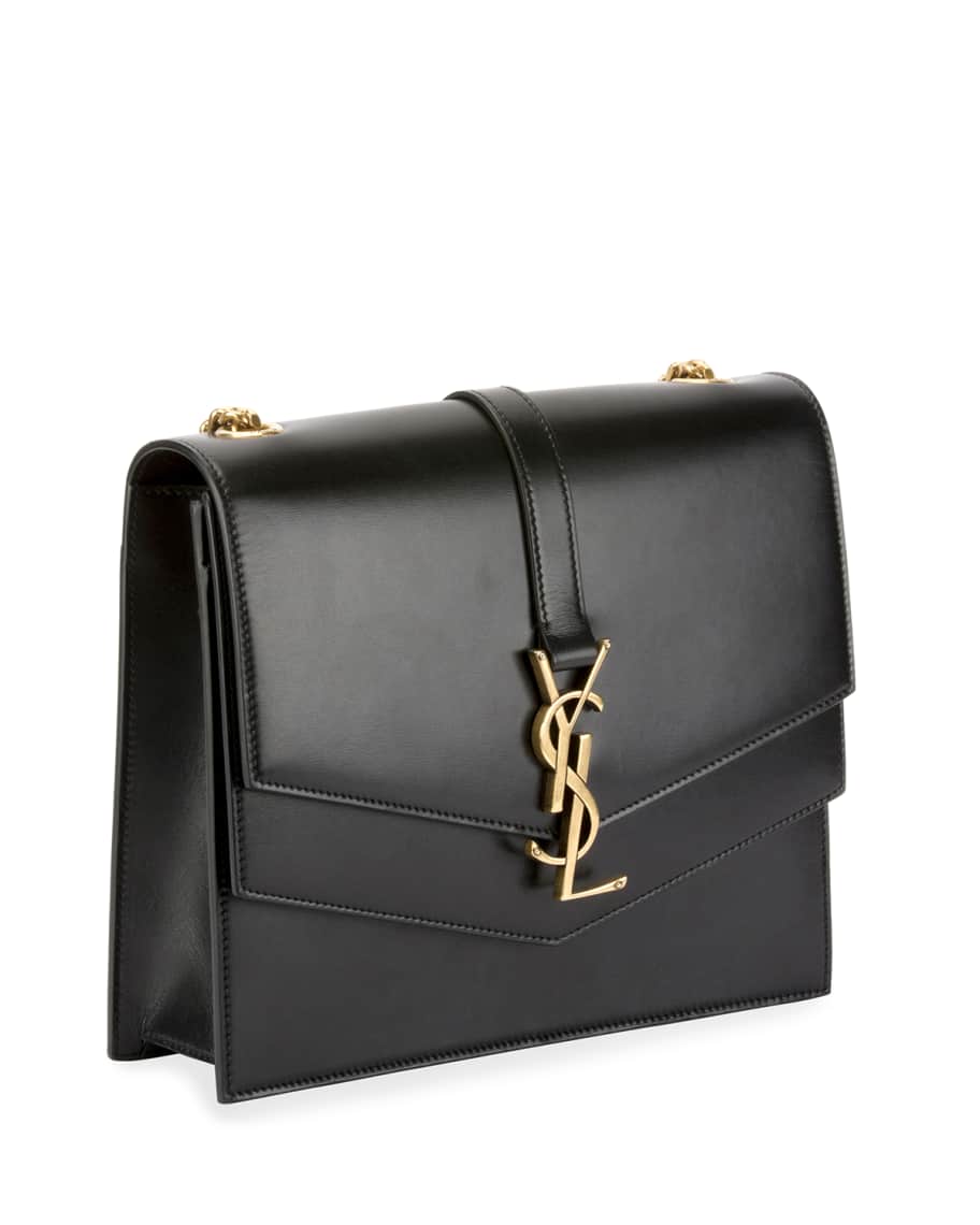 Saint Laurent Sulpice Medium YSL Monogram Leather Triple V-Flap Crossbody  Bag - Luxed