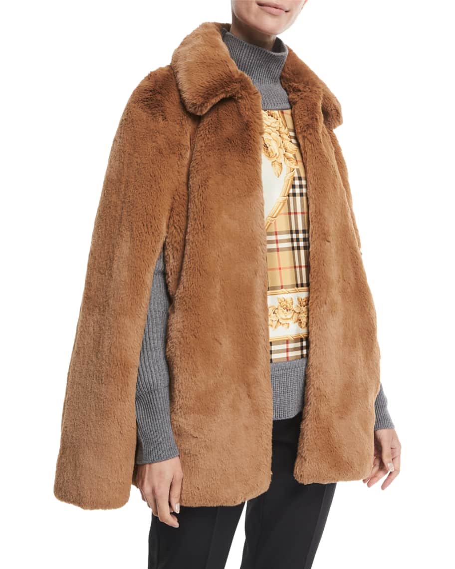 Burberry fur cape sales
