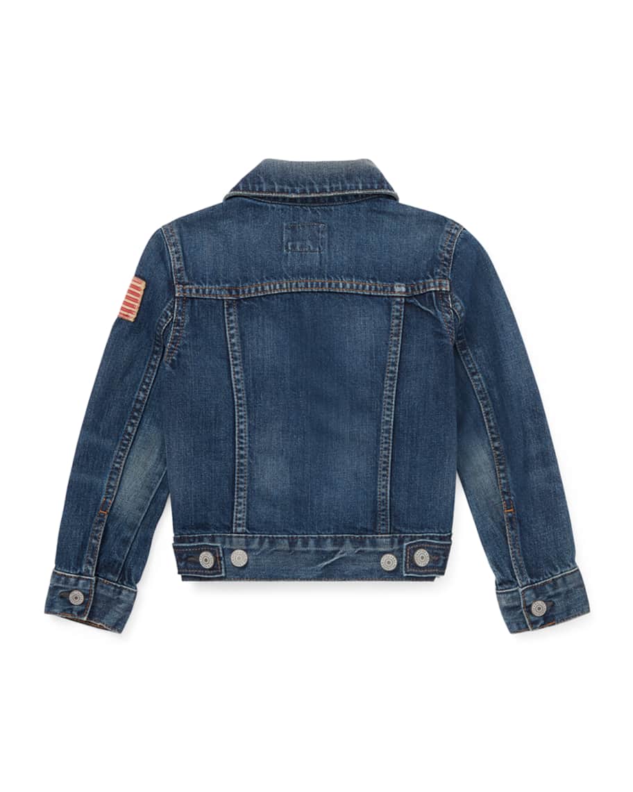 Image 2 of 2: Boy's Denim Trucker Jacket, Size 2-7
