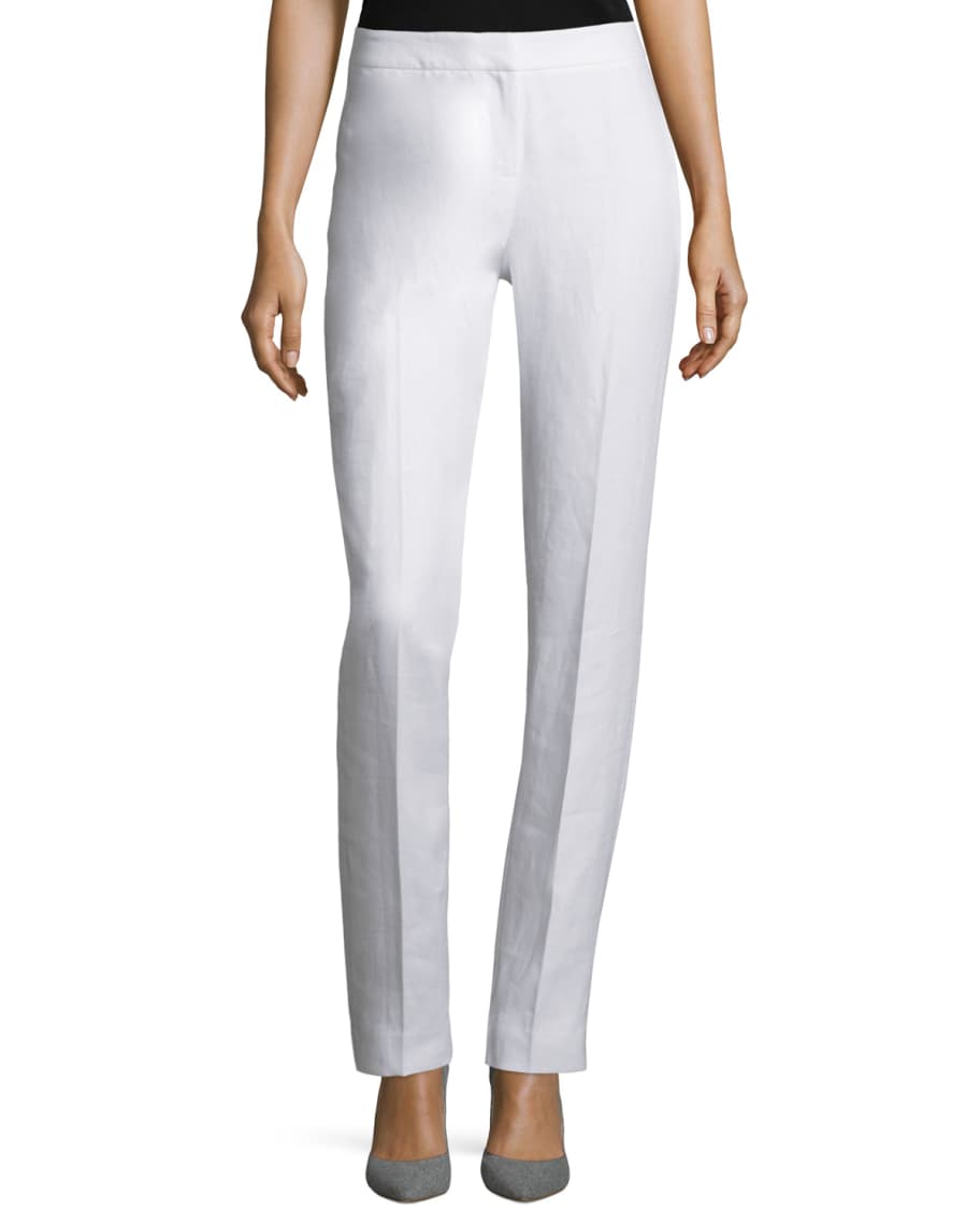 Lafayette 148 New York Straight-Leg Linen Pants | Neiman Marcus