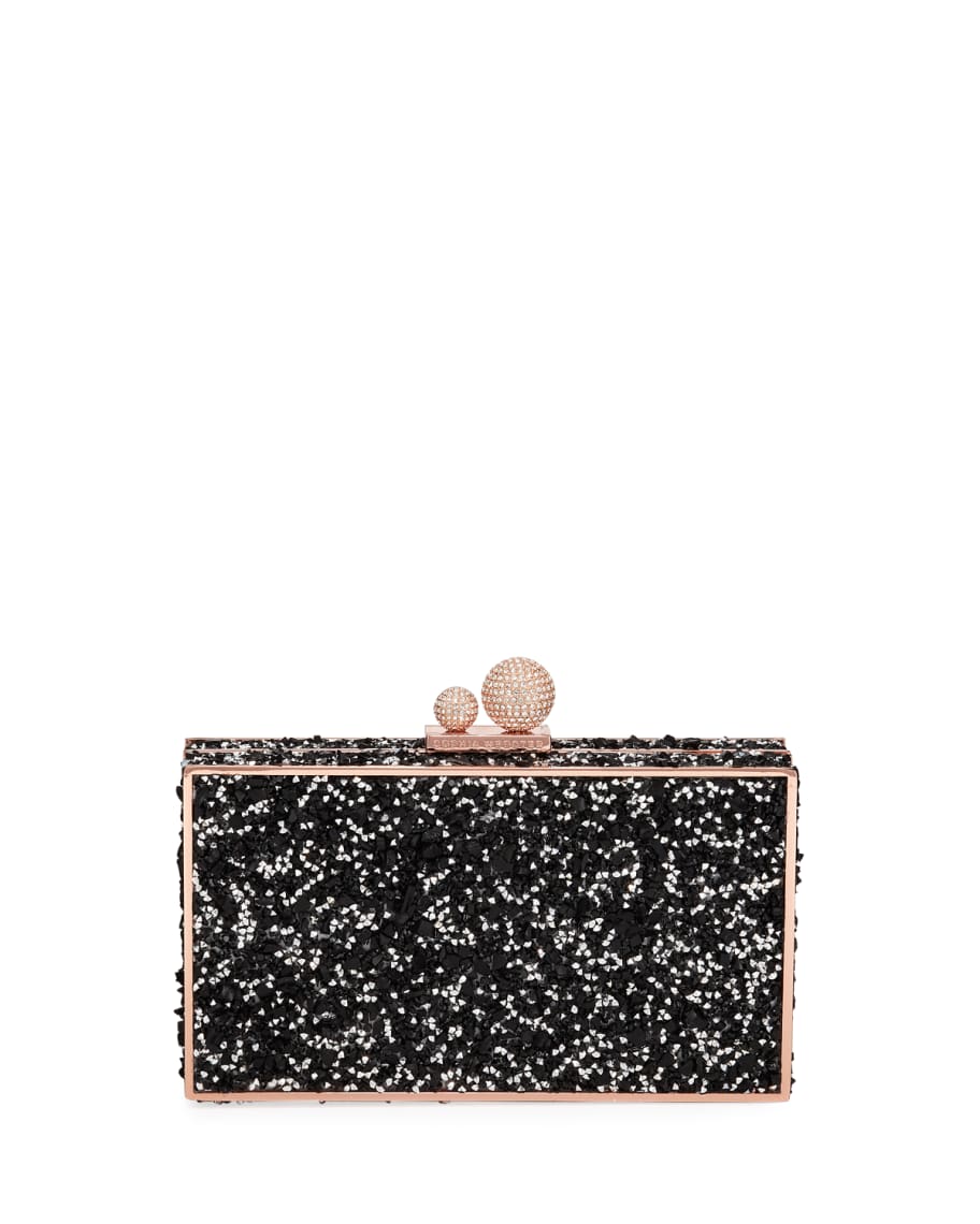 Sophia Webster Clara Crystal Box Clutch Bag, Black | Neiman Marcus