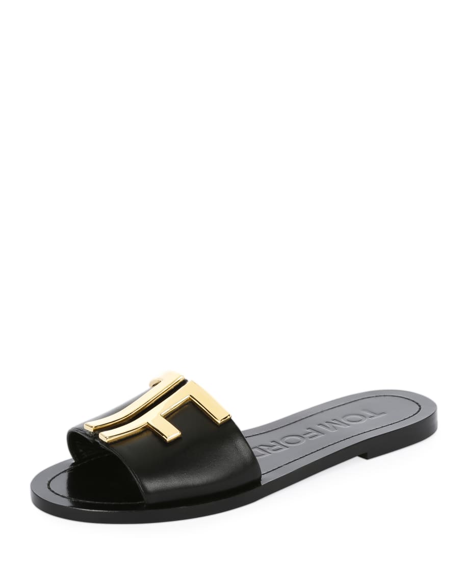 TOM FORD TF Flat Slide Sandals | Neiman Marcus