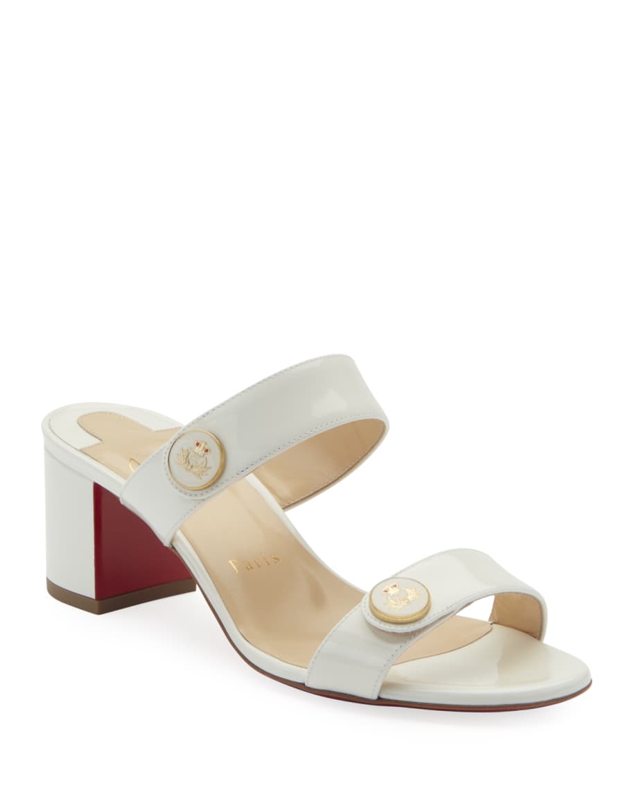 Christian Louboutin La Saviata 55 Red Sole Slide Sandals Neiman