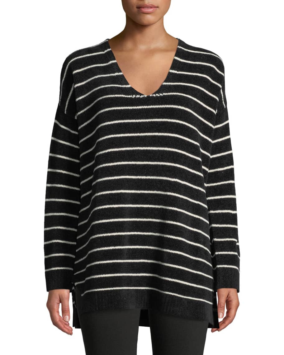Eileen Fisher Chenille Striped Tunic Sweater Neiman Marcus