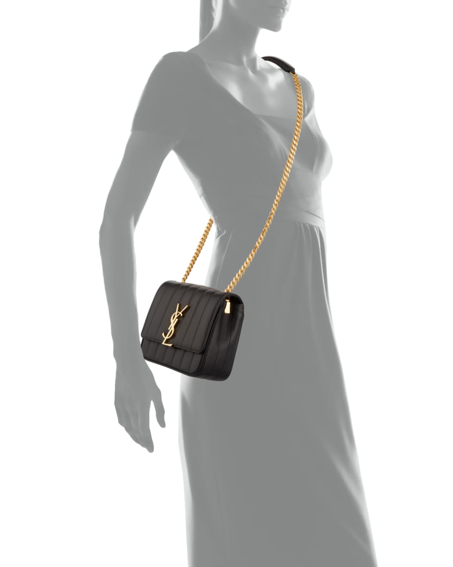 Saint Laurent Vicky Monogram YSL Small Quilted Leather Crossbody Bag