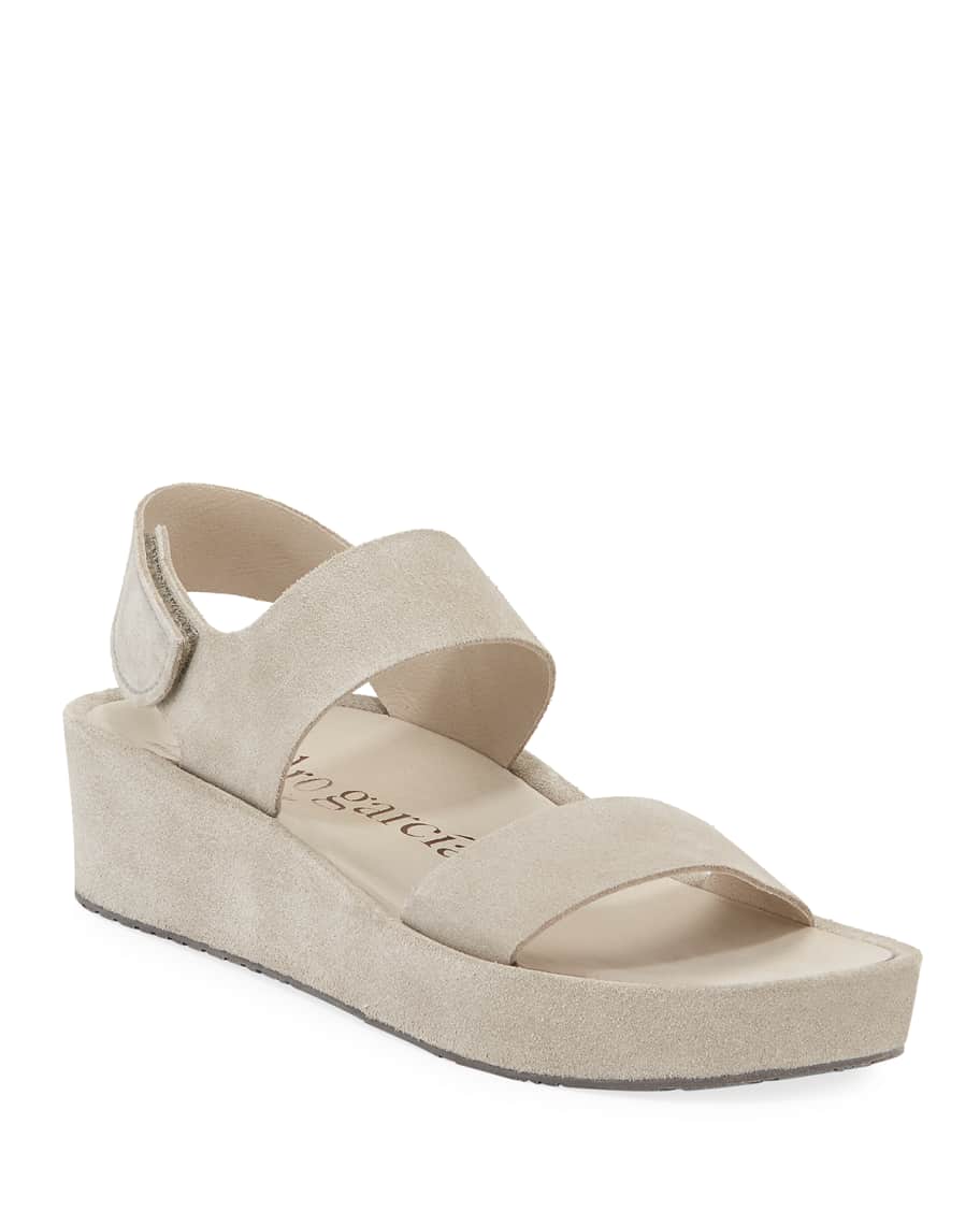 Pedro Garcia Lacey Suede Flatform Sandals Neiman Marcus
