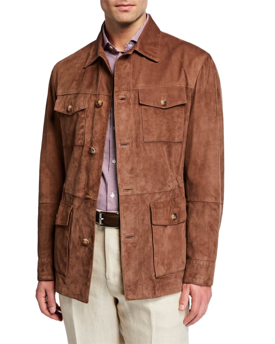 Mens suede field hot sale jacket