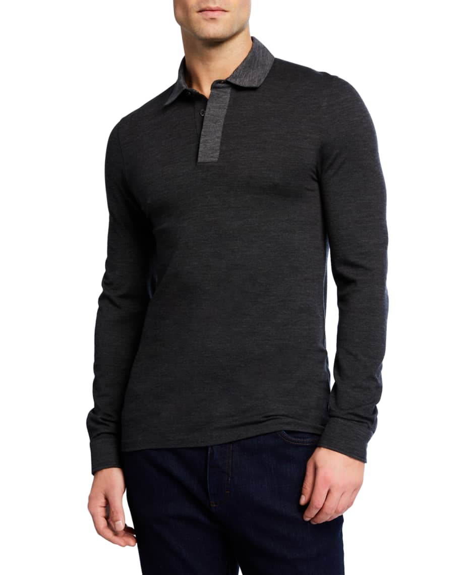 BOSS Men's T-Morrison Long-Sleeve Polo Shirt | Neiman Marcus