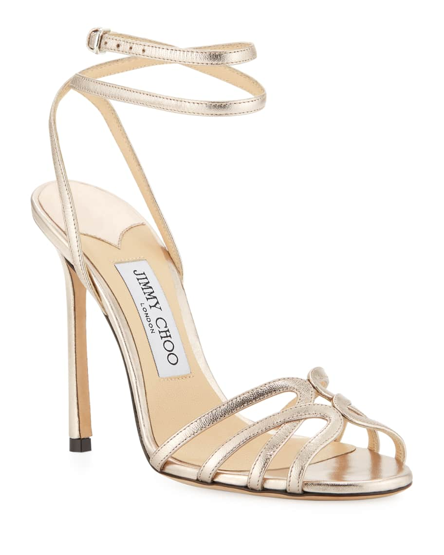 Jimmy Choo Mimi Metallic Leather Sandals | Neiman Marcus