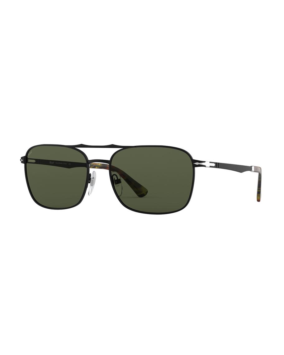 Persol PO2497S Sunglasses - Square Gold Frame, Brown Lenses, Unisex Italian Design