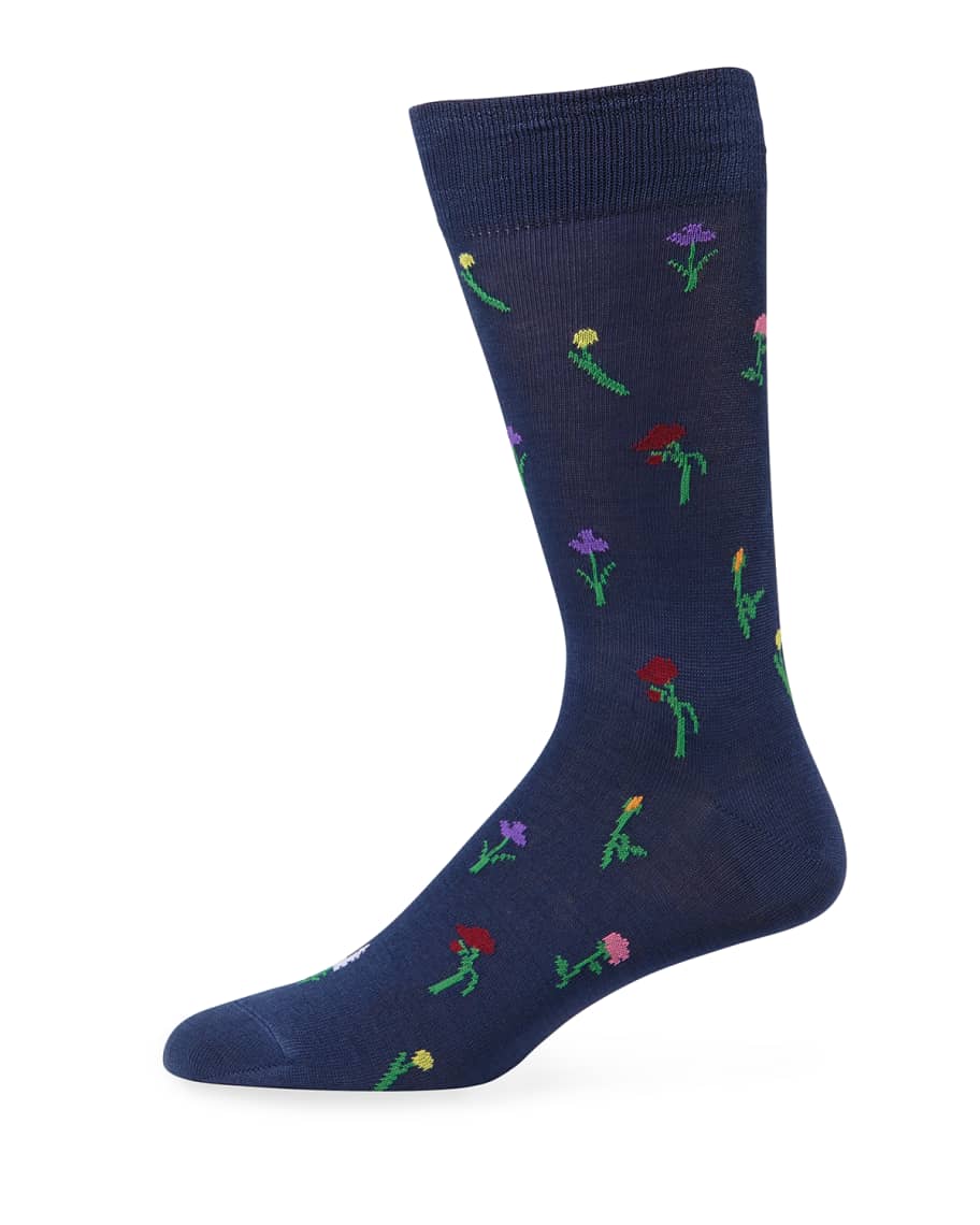 Paul Smith Men's Tiny Flowers Socks | Neiman Marcus