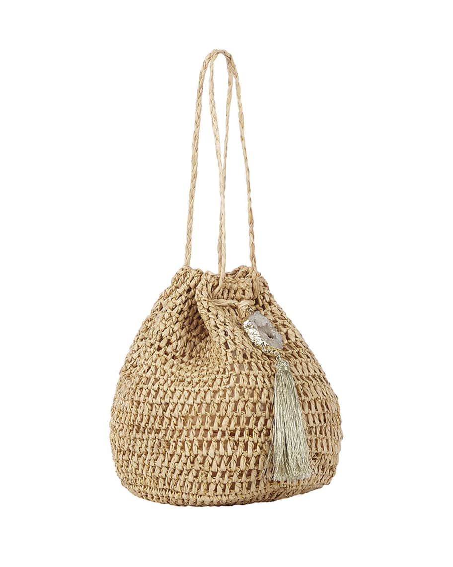 Flora Bella Stintino Small Raffia Bucket Bag | Neiman Marcus