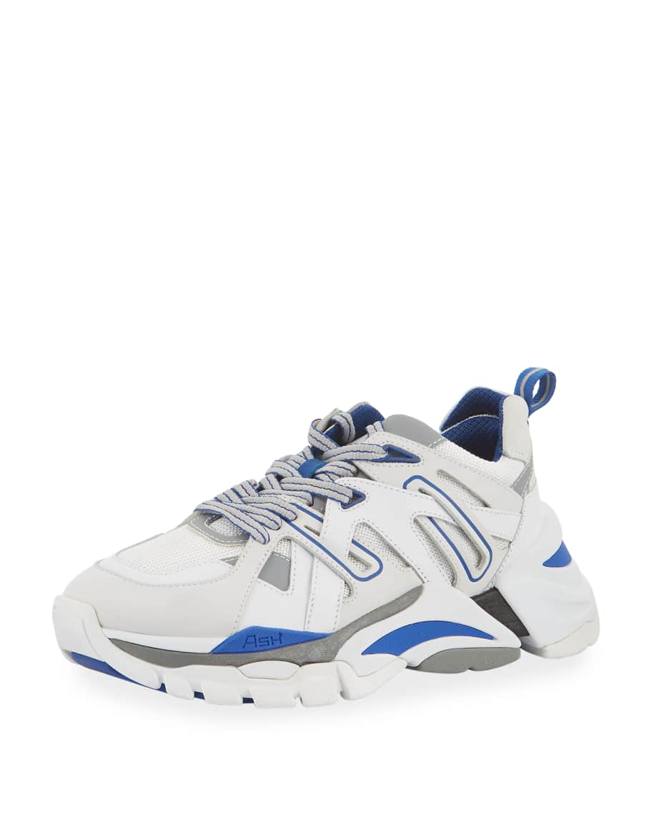 Ash Flash Mixed Media Leather Platform Sneakers Neiman Marcus