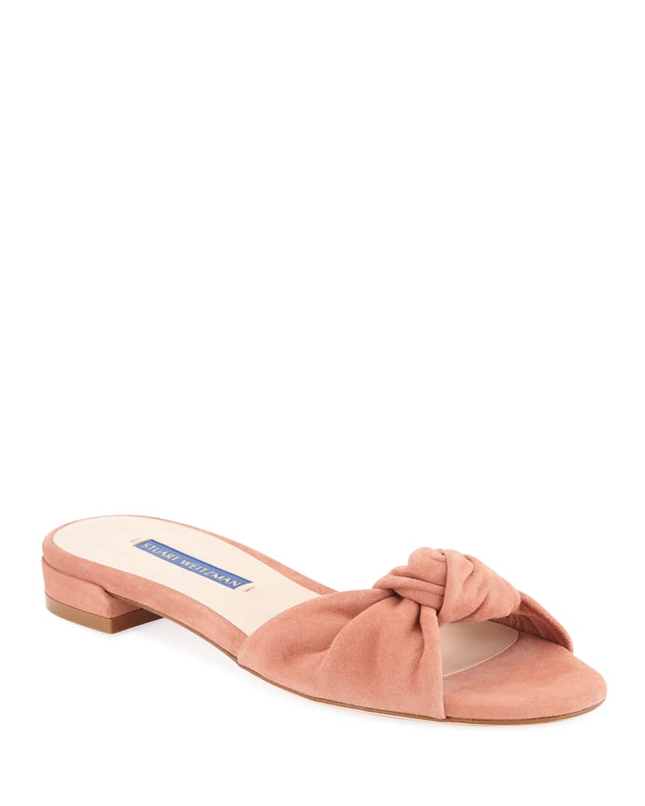 Stuart weitzman kelli suede knot slide sandals shop