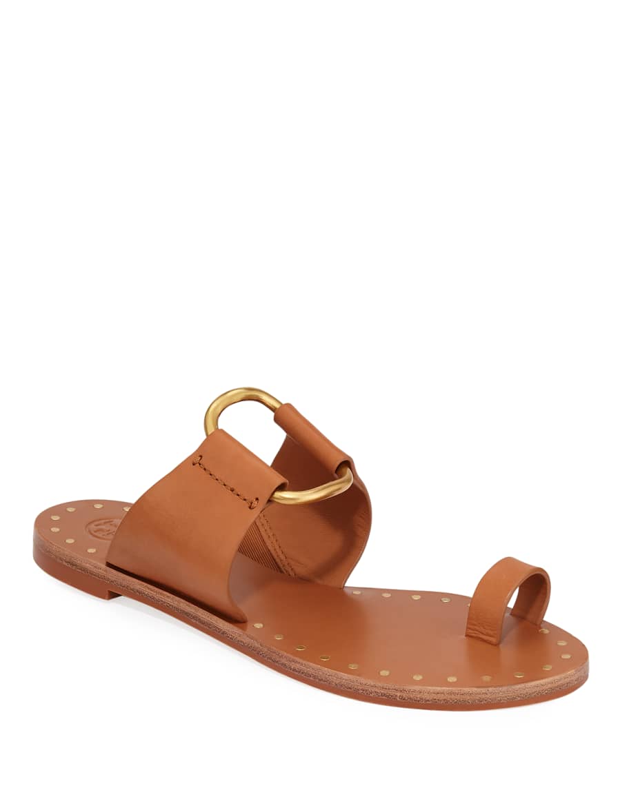 Tory Burch Ravello Studded Leather Ring Sandals | Neiman Marcus