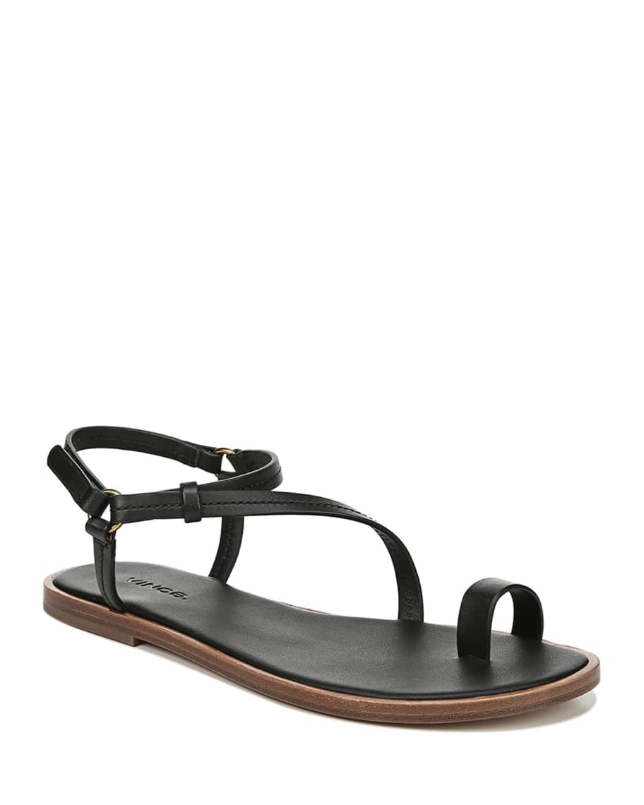 Vince Perrigan Leather Flat Sandals | Neiman Marcus