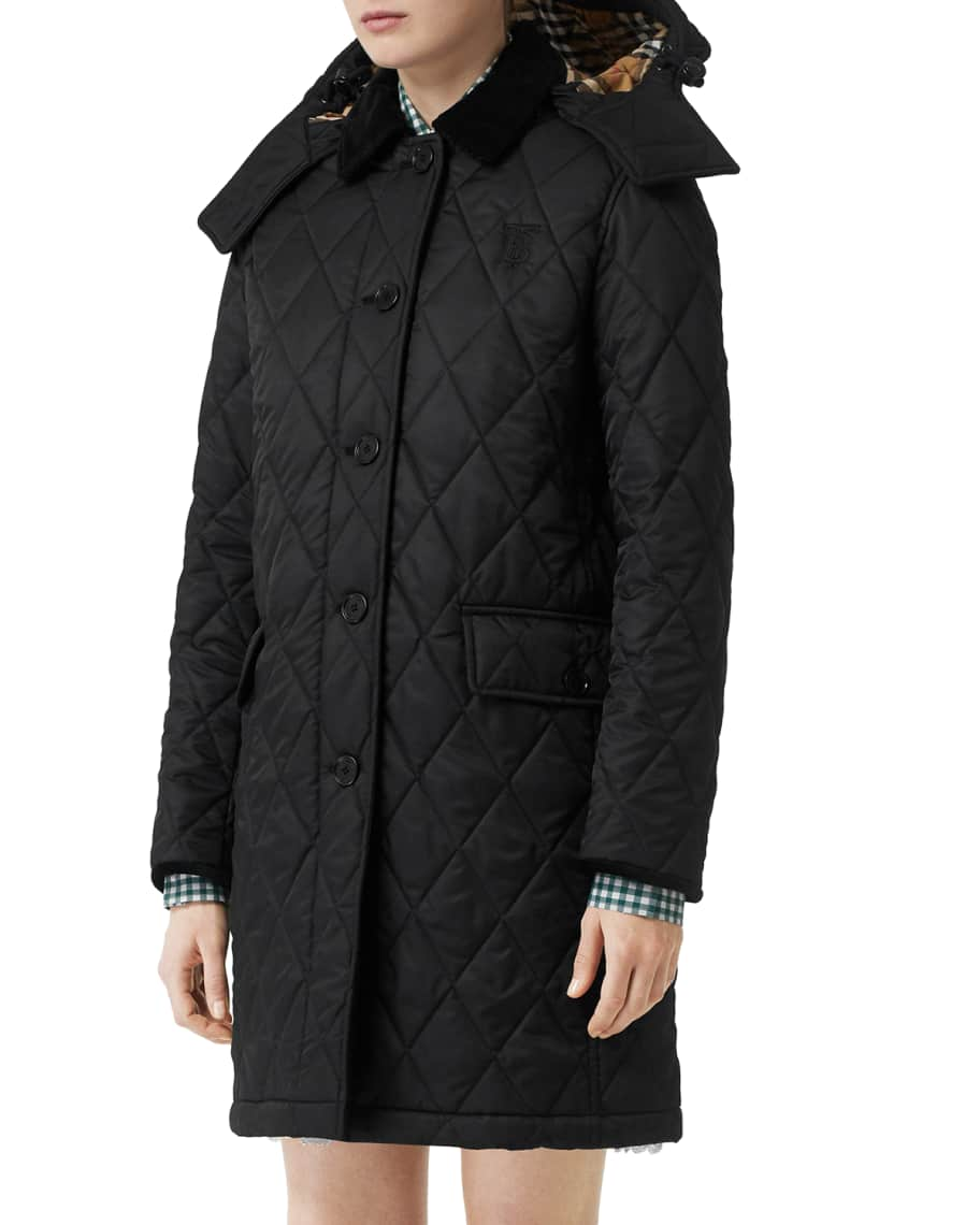 Burberry Dereham Baughton Diamond-Quilted Coat | Neiman Marcus