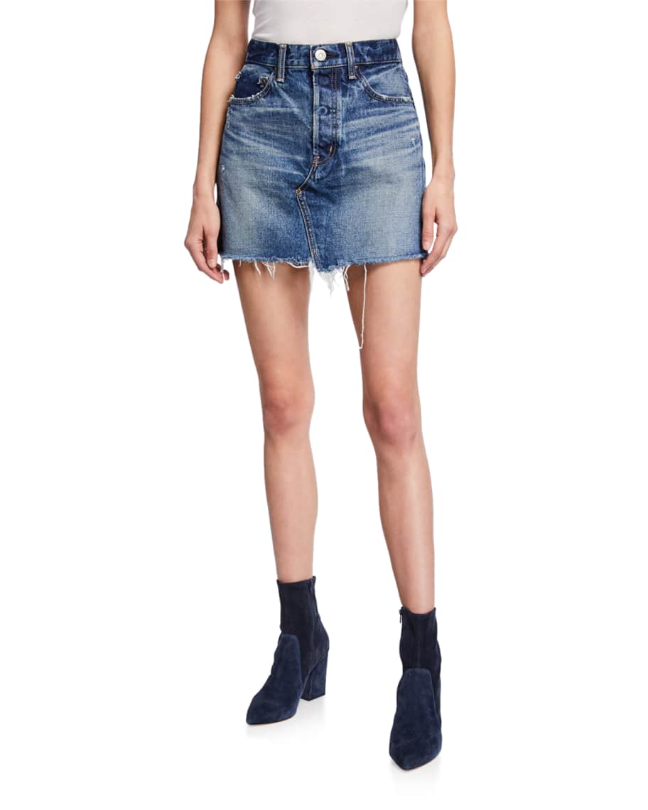 MOUSSY VINTAGE Spencer Denim Mini Skirt Neiman Marcus
