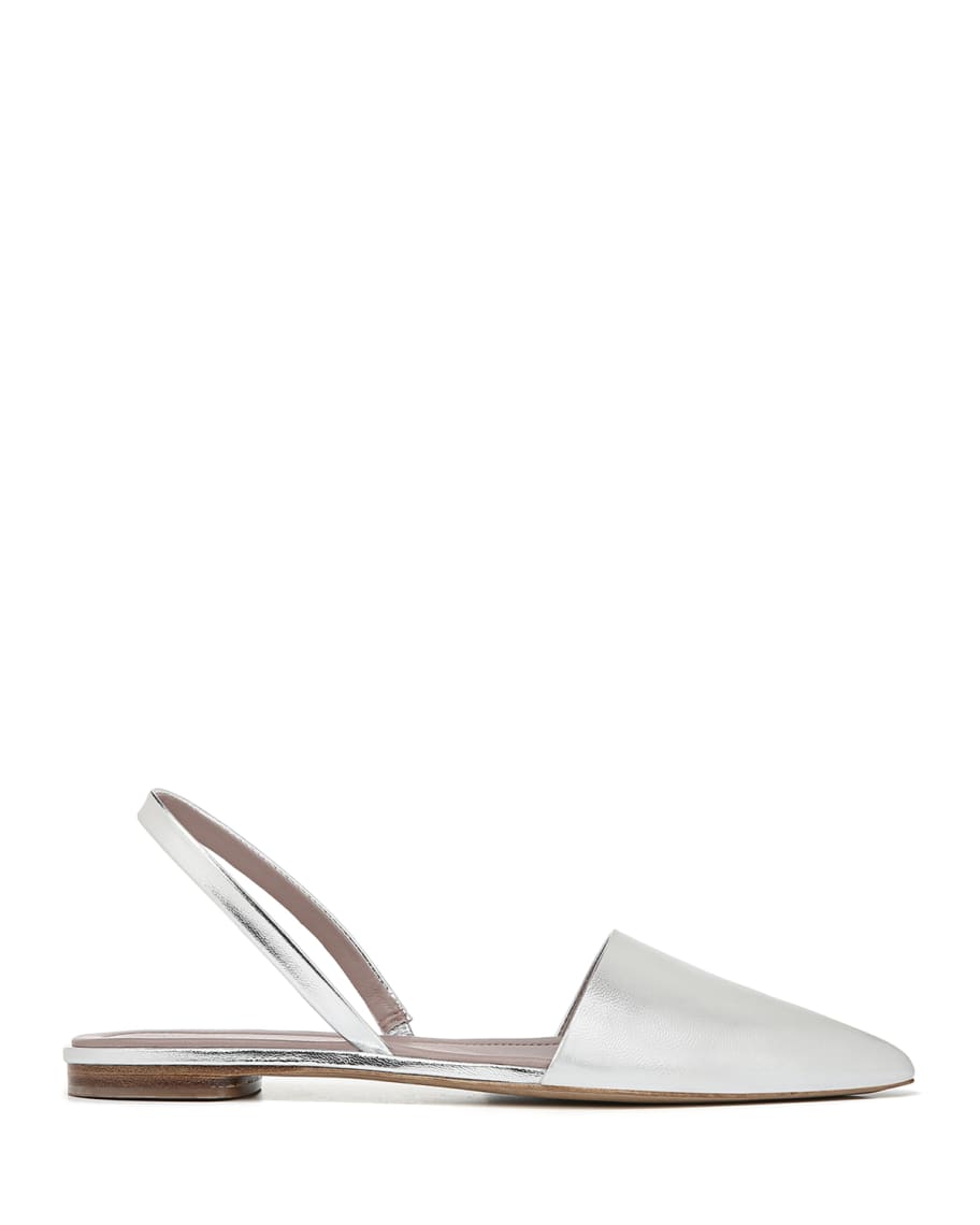 Koko Metallic Leather Slingback Flats