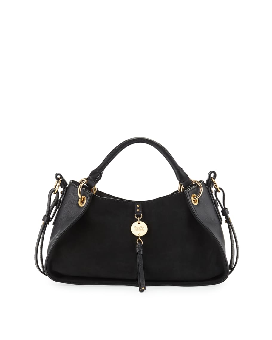 See by Chloe Luce Mixed Leather Satchel Bag Neiman Marcus