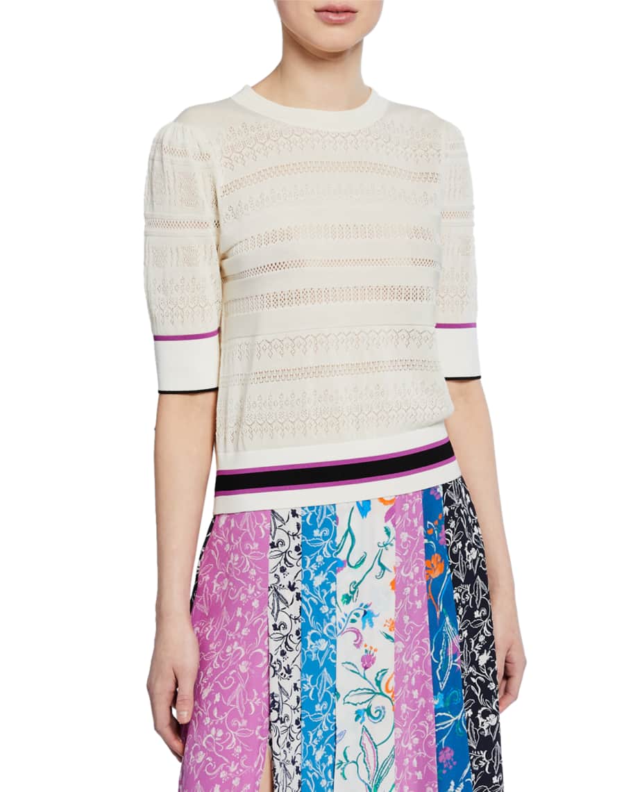 Tanya Taylor Leticia Banded Striped Sweater | Neiman Marcus