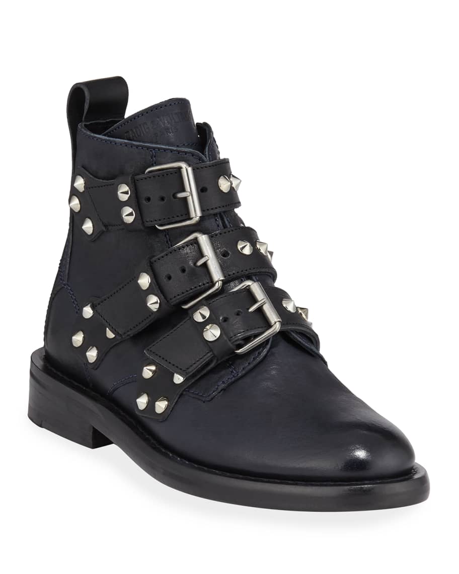 Zadig & Voltaire Laureen Spike Combat Boots | Neiman Marcus