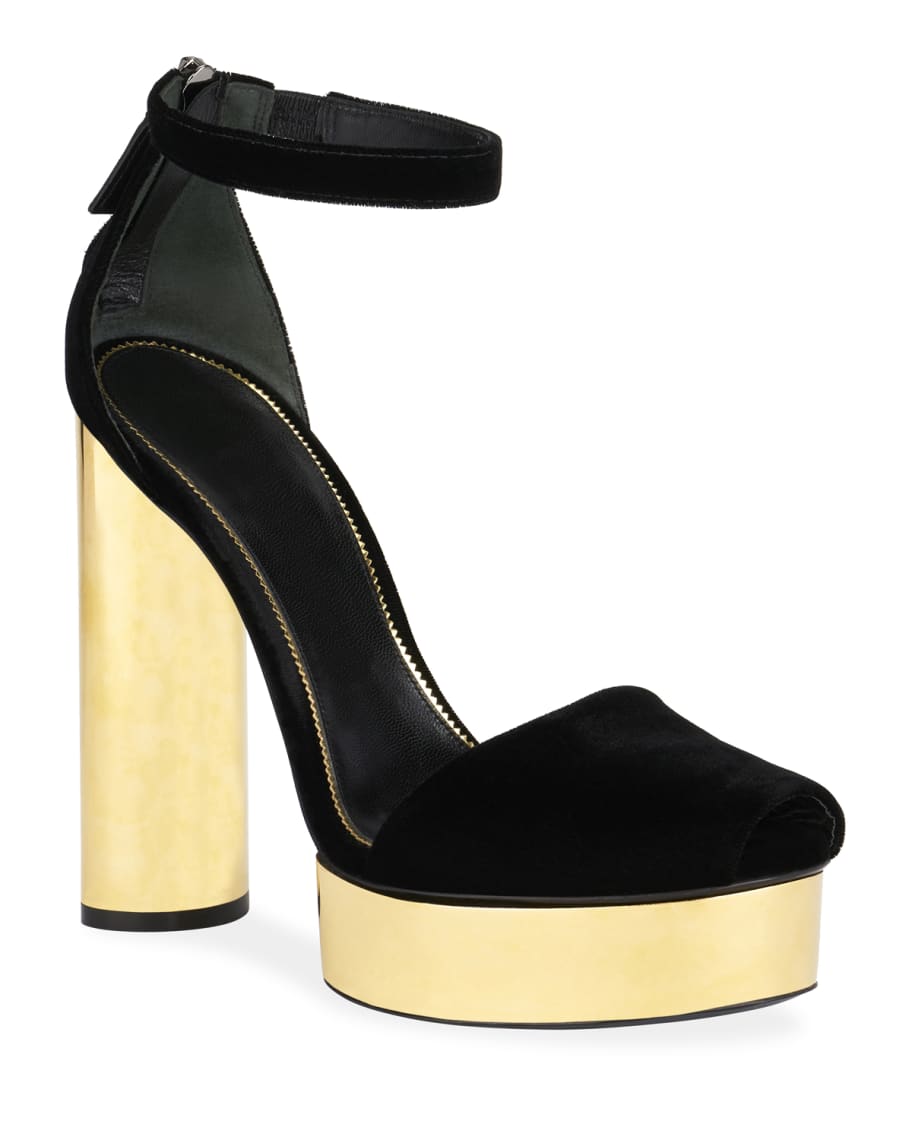 TOM FORD Velvet Platform Sandals | Neiman Marcus